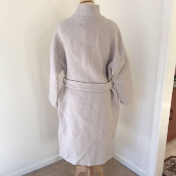 NWT! Zara medium textured wool blend high collar jacket with waist belt. - Picture 7 of 13